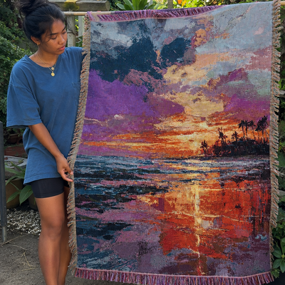 Home Again Hawaii Sunset Blanket