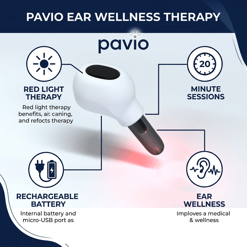 Pavio CalmEar™ Red Light Therapy Ear Device Tinnitus & Ear Ringing Relief